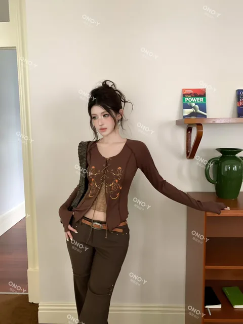 Y727-Lace Panel Top